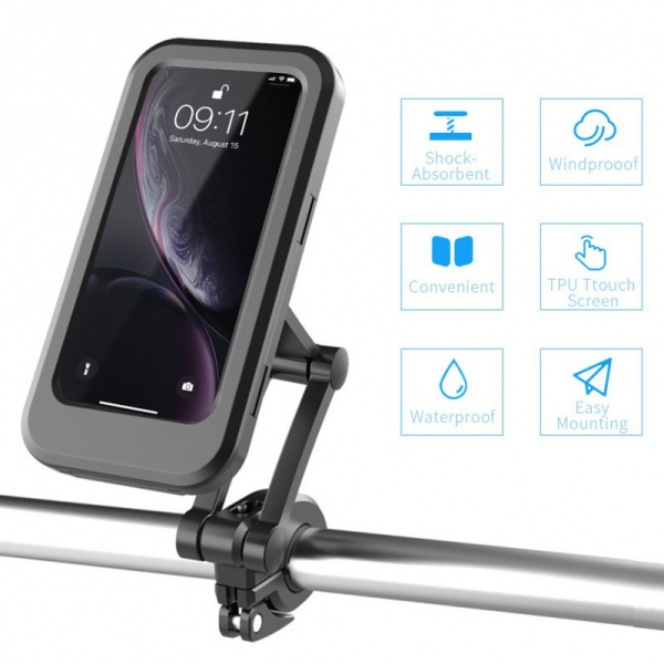 Waterproof Magnetic Bicycle Phone Holder with 360° Rotation
